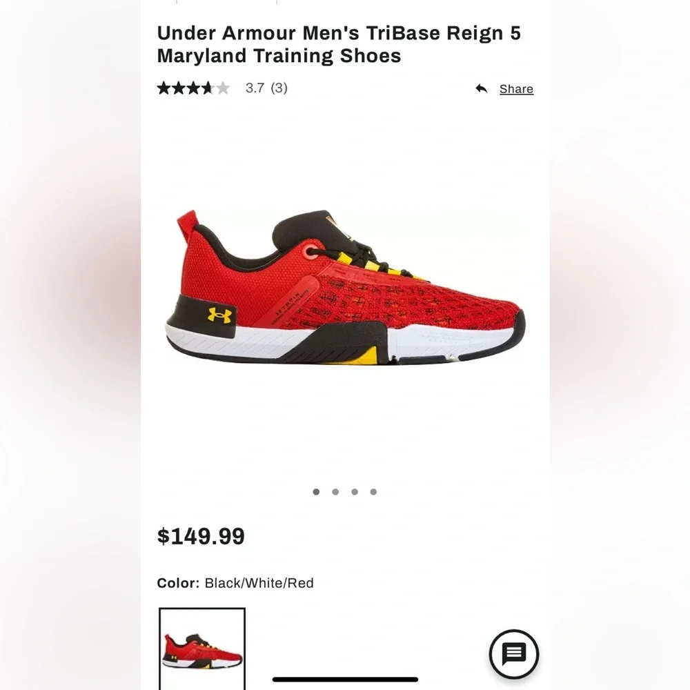 Under Armour Men's TriBase Reign 5 Training Shoes Red athletic sneakers  3026909